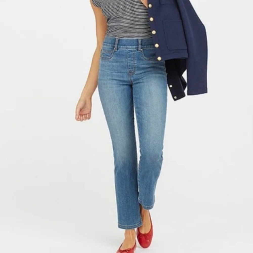 NWT Spanx Straight Leg High-Rise Denim Jeans